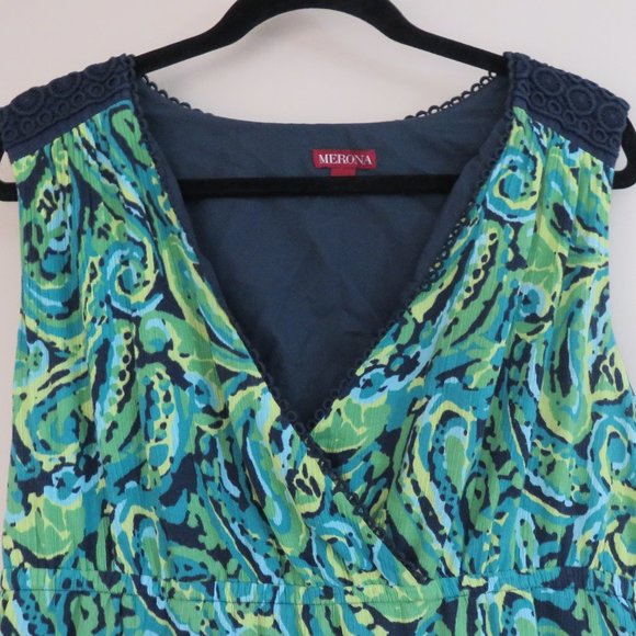 Merona Sleeveless Casual Dress | Green Paisley - Picture 2 of 10